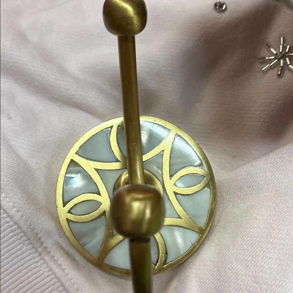 Anthropologie Launis Elegant Gold and White Wall Hook